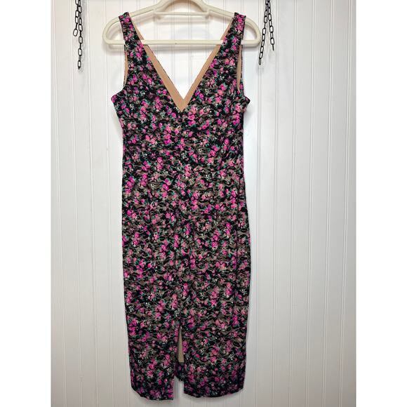 Dress the Population Women’s Floral Bodycon Midi Dress Size L - Picture 2 of 9